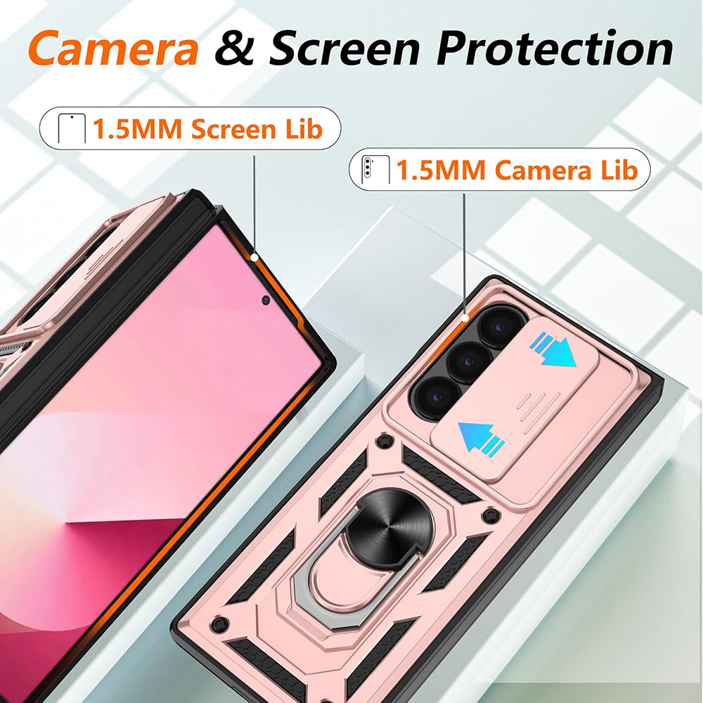 Husa de protectie Techsuit CamShield Series compatibil cu Samsung Galaxy Z Fold6, Roz Auriu