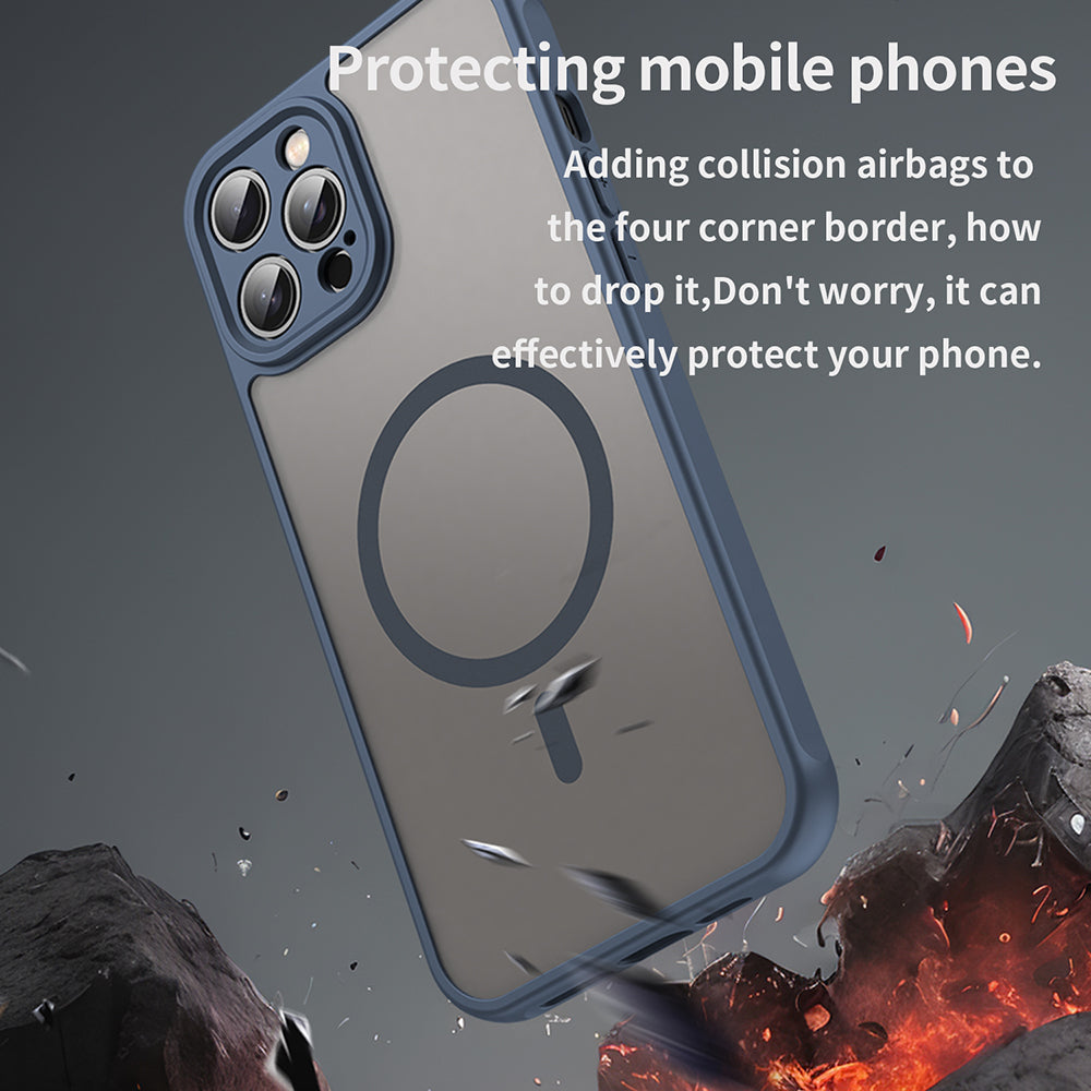 Husa de protectie Techsuit HaloFrost II MagSafe compatibil cu iPhone 11 Pro, Bleumarin