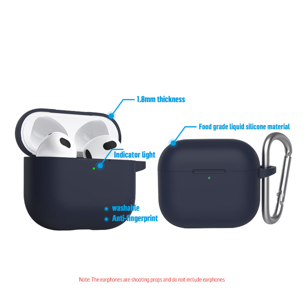 Casti Blueo Liquid Silicone Protect Case, for AirPods 3, Bleumarin