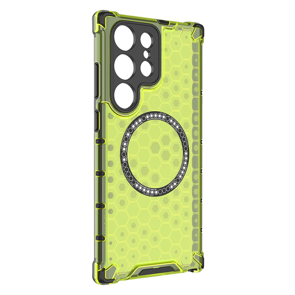 Husa de protectie Techsuit HoneyComb Shield MagSafe compatibil cu Samsung Galaxy S25 Ultra, Verde Lime