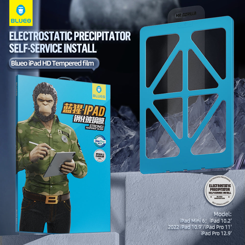 Husa de protectie tableta Blueo HD Tempered Glass with Applicator Pro compatibil cu iPad 10 (2022) 10.9, Transparent