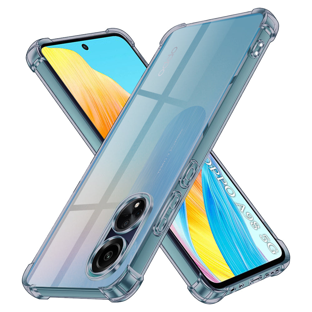 Husa de protectie Techsuit Shockproof Clear Silicone compatibil cu Oppo A98 5G, Negru Fumuriu