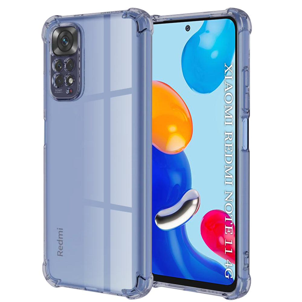 Husa de protectie Techsuit Shockproof Clear Silicone compatibil cu Xiaomi Redmi Note 11 / Note 11S, Negru Fumuriu