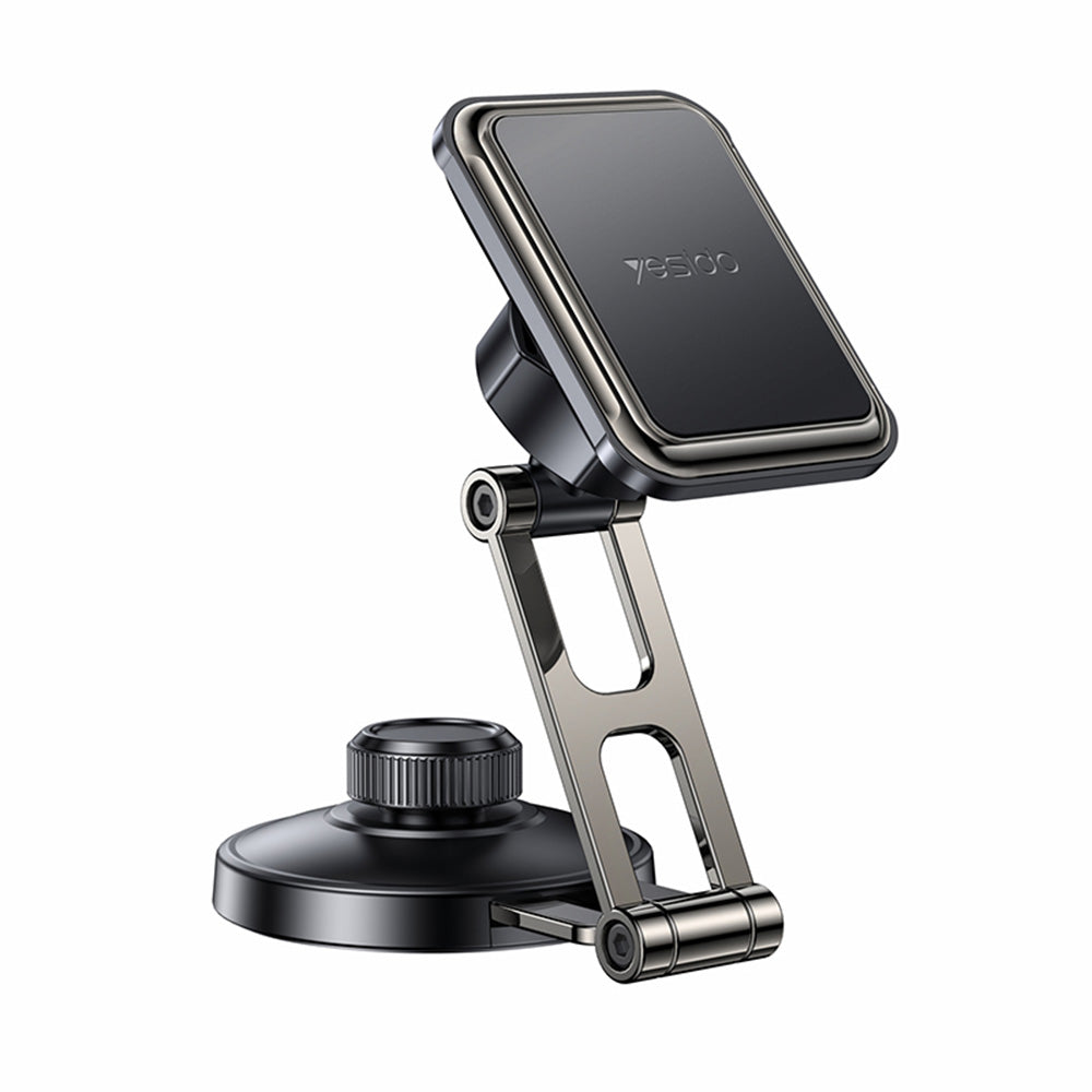 Suport Yesido (C264), Magnetic, for Dashboard/Windshield, 360°, Folding Clamp Arm, Zinc Alloy, Negru