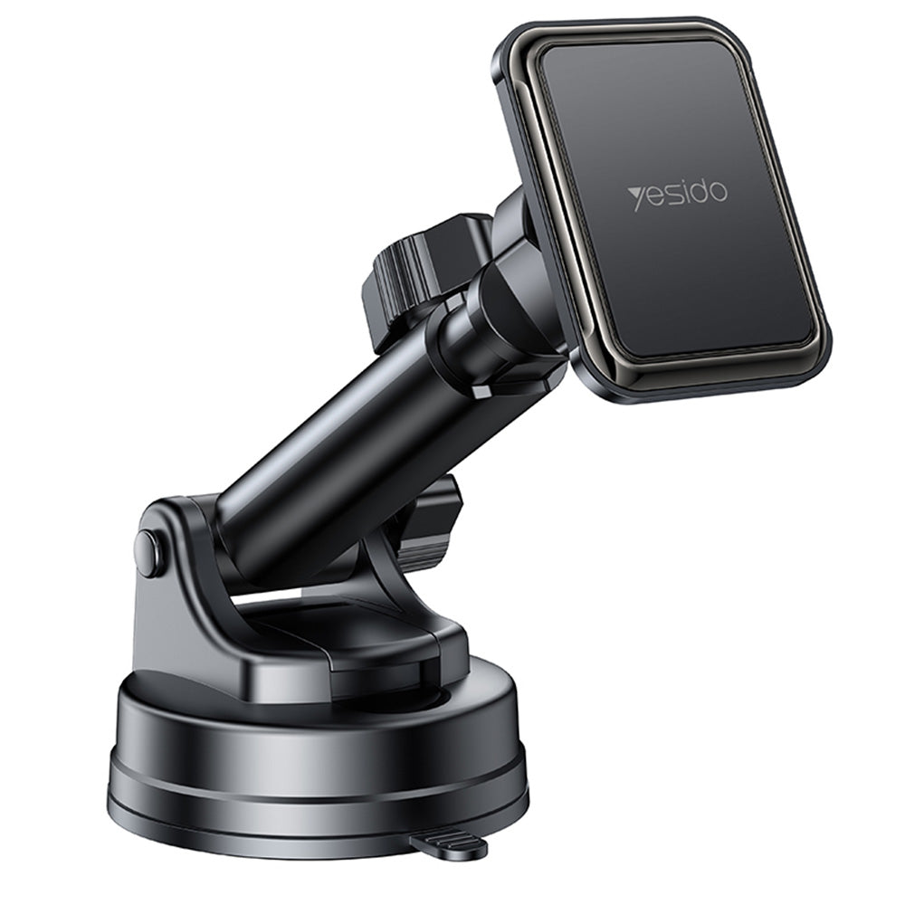 Suport Yesido (C263), Magnetic, for Dashboard/Windshield, 360°, Telescopic Clamp Arm, Universal, Negru