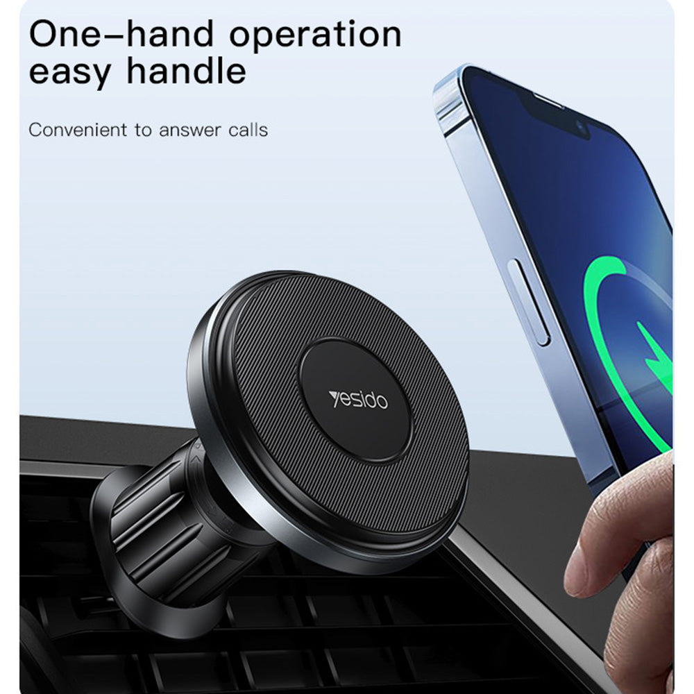 Suport Yesido with Wireless Charging (C190), for Windshield, 360°, Intelligent Identification, 15W, Negru