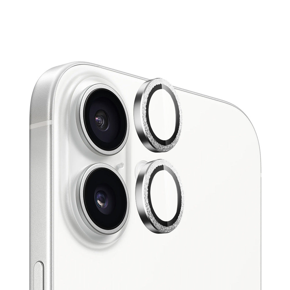 Folie de protectie Blueo Original Metal Frame Lens compatibil cu iPhone 16 / iPhone 16 Plus, Argintiu
