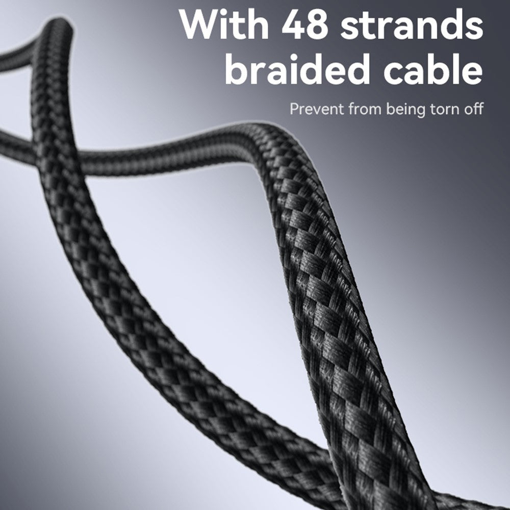 Cablu Yesido (CA185), Type-C to Type-C, Fast Charging, 480Mbps, 240W, 48V/5A, E-Mark Chip, Nylon Braided, 1.2m, Negru