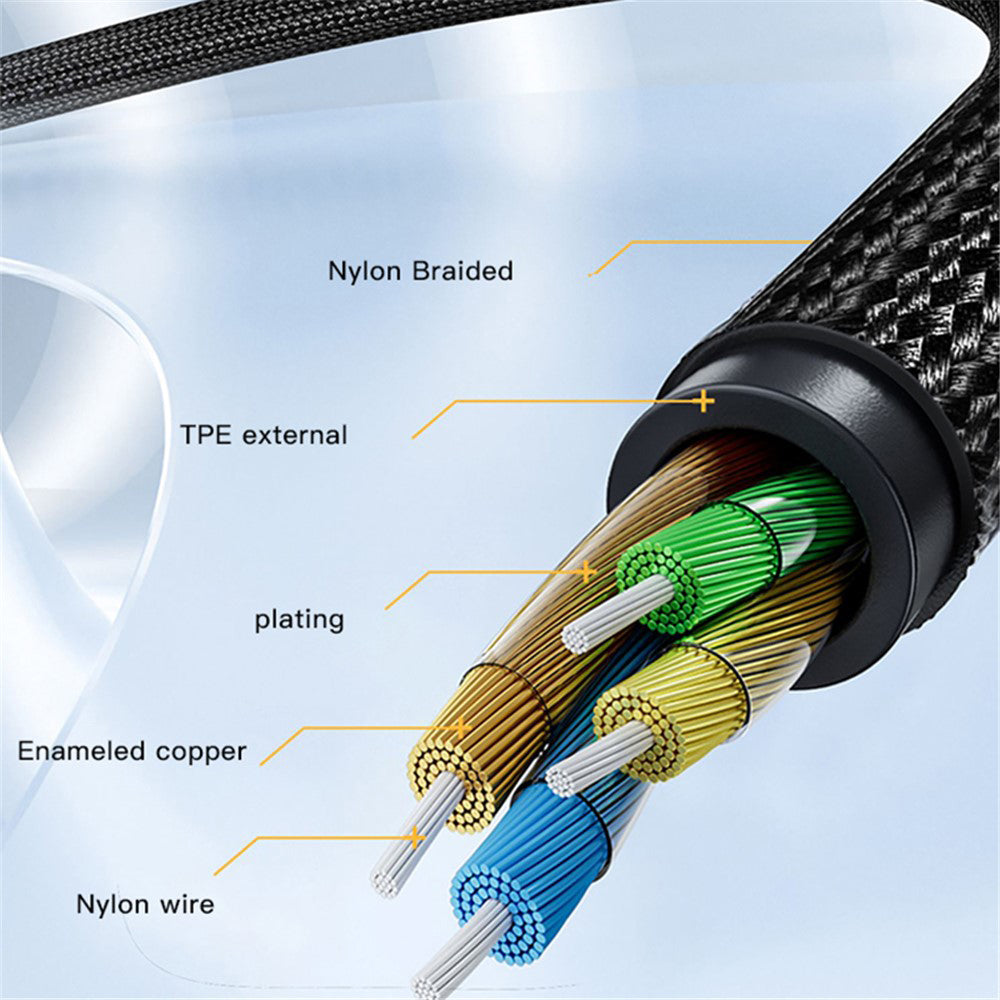 Adaptor Yesido Audio Cable Adapter (YAU38), Type-C to Jack 3.5mm, Nylon, Aluminum Alloy, 15cm, Negru
