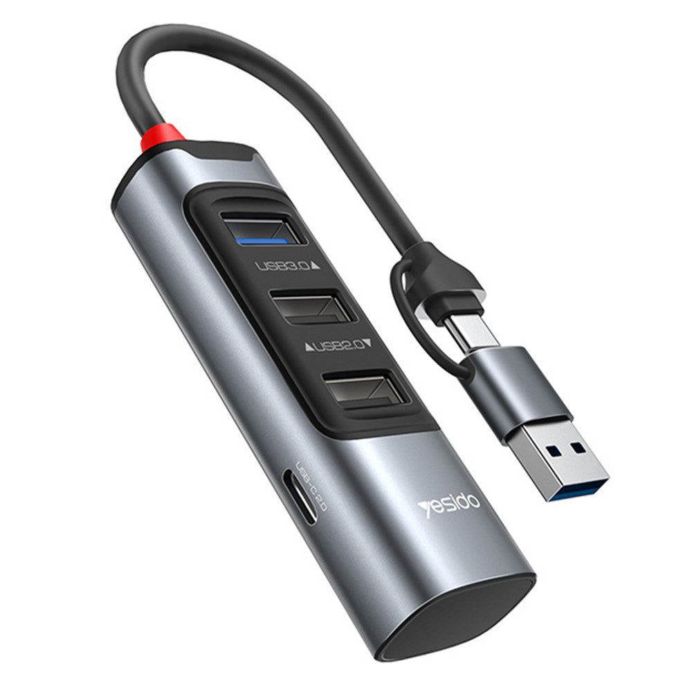 Hub Yesido (HB19), USB Type-C to 3x USB, 5Gbps, Gri