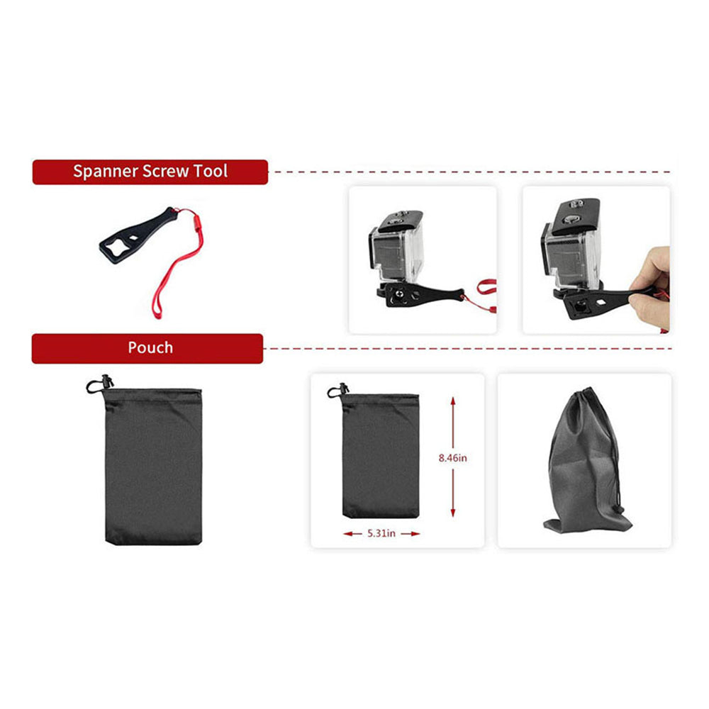 Suport Techsuit Accessory Kit CamQuest 15in1 (SA15), for GoPro Action Camera, Negru