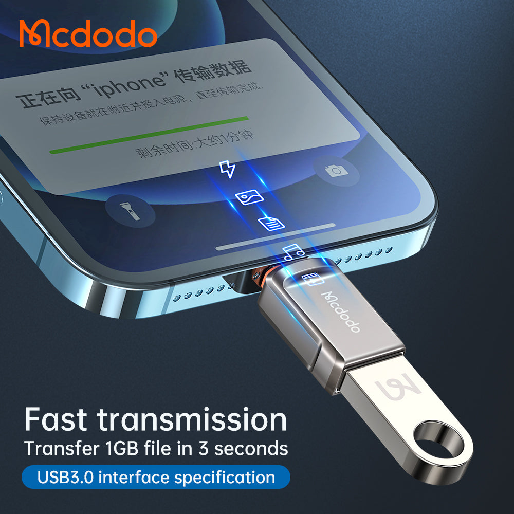 Adaptor Mcdodo OTG (OT-8600), USB3.0 la Lightning, Gri