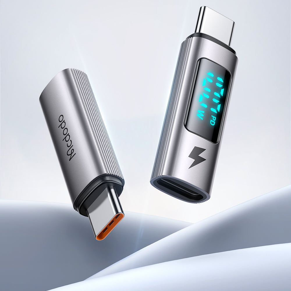 Adaptor Mcdodo OTG Adapter Wales Series (OT-6090), Type-C to Type-C, PD100W, 5A, Charging & Data Sync, Digital Display, Negru
