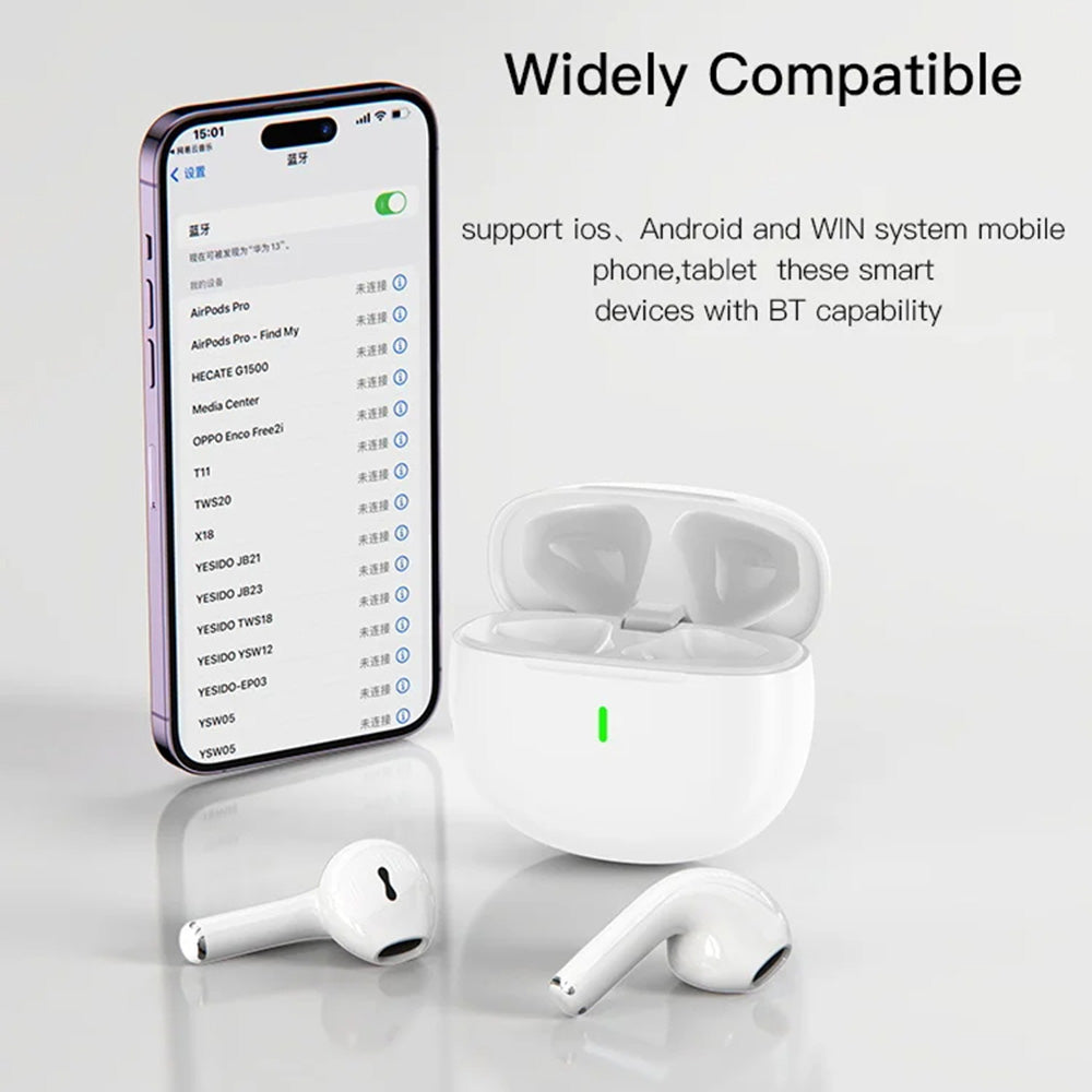 Casti Yesido (TWS18), Bluetooth V5.1, Half-In-ear Design, 220mAh, Type-C, Alb