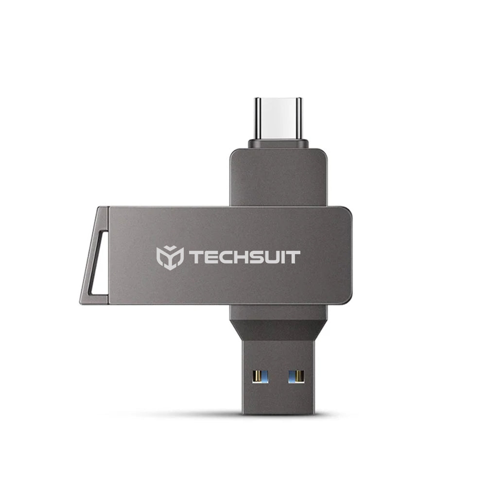 Stick Memorie Techsuit THSM20 (THSM20064), USB 3.0, Type-C, 64GB, Gri