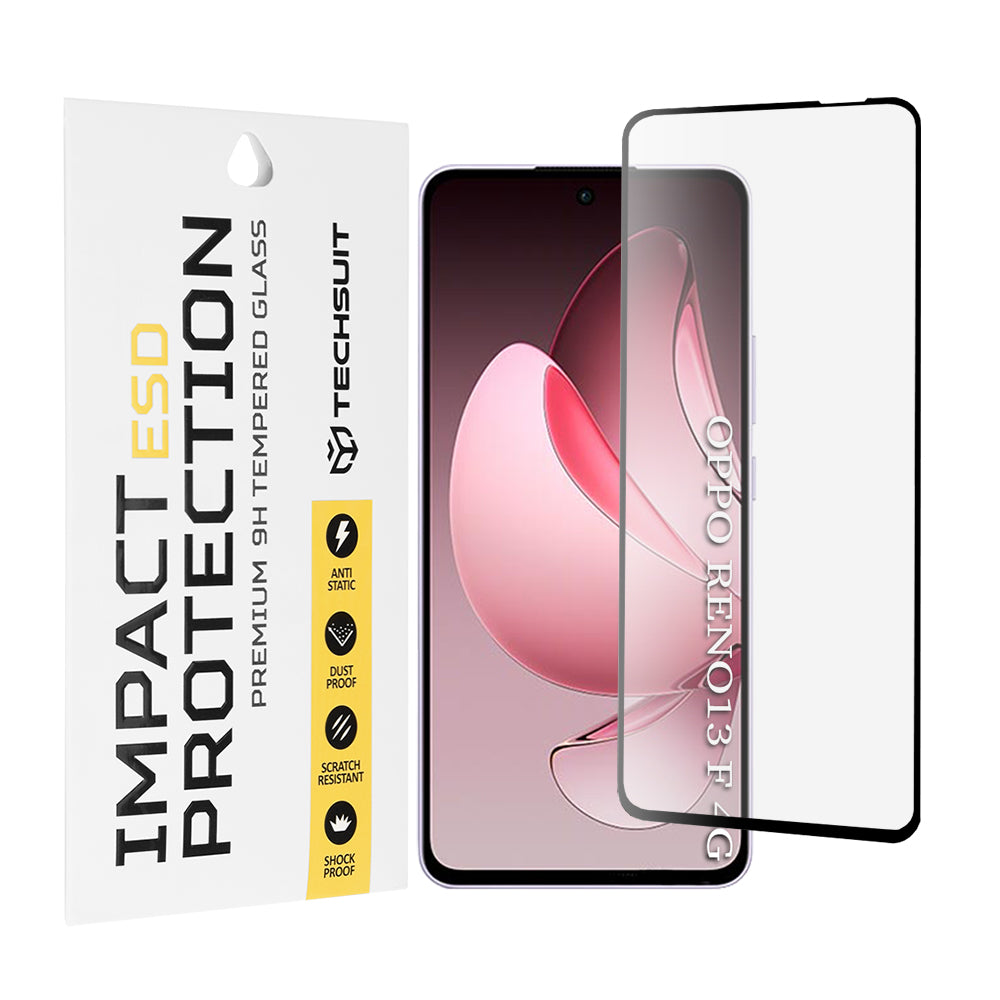 Folie de protectie Techsuit ESD Glass compatibil cu Oppo Reno13 F 4G / Reno13 F 5G / Reno13 FS 5G, Negru