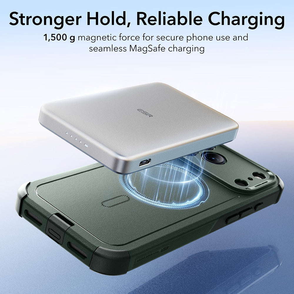 Husa de protectie ESR Cyber Halolock compatibil cu iPhone 17 Pro, Verde