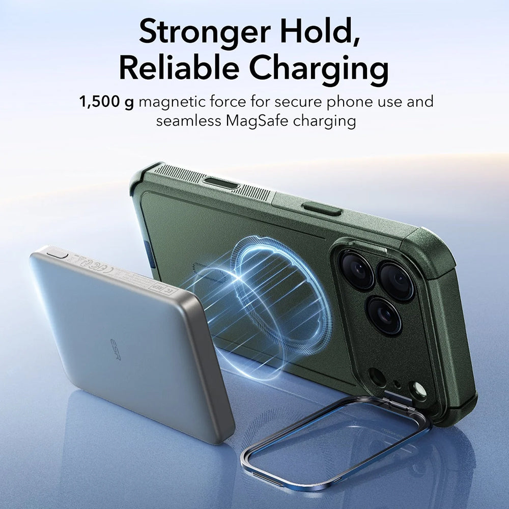Husa de protectie ESR Cyber Armor Kickstand compatibil cu iPhone 17 Pro, Verde