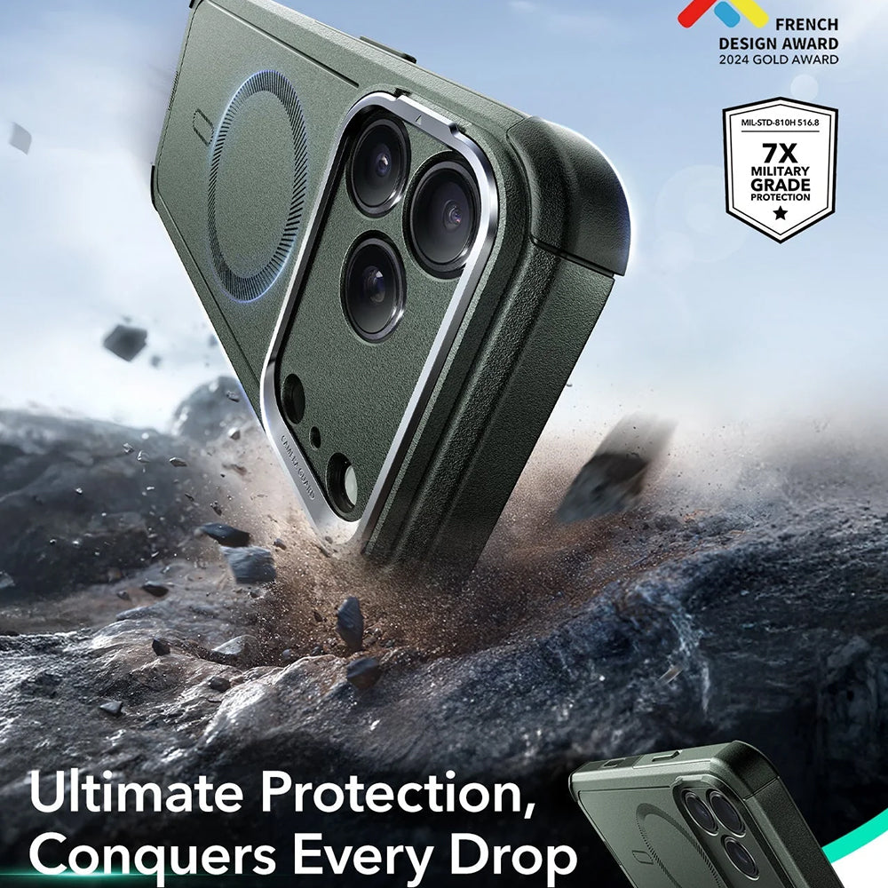 Husa de protectie ESR Cyber Armor Kickstand compatibil cu iPhone 17 Pro Max, Verde