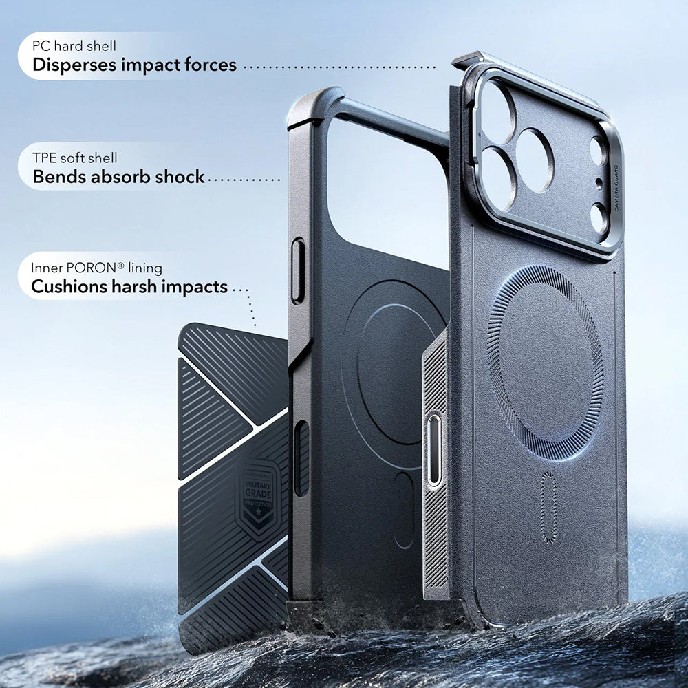 Husa de protectie ESR Cyber Armor Kickstand compatibil cu iPhone 17 Pro Max, Gri