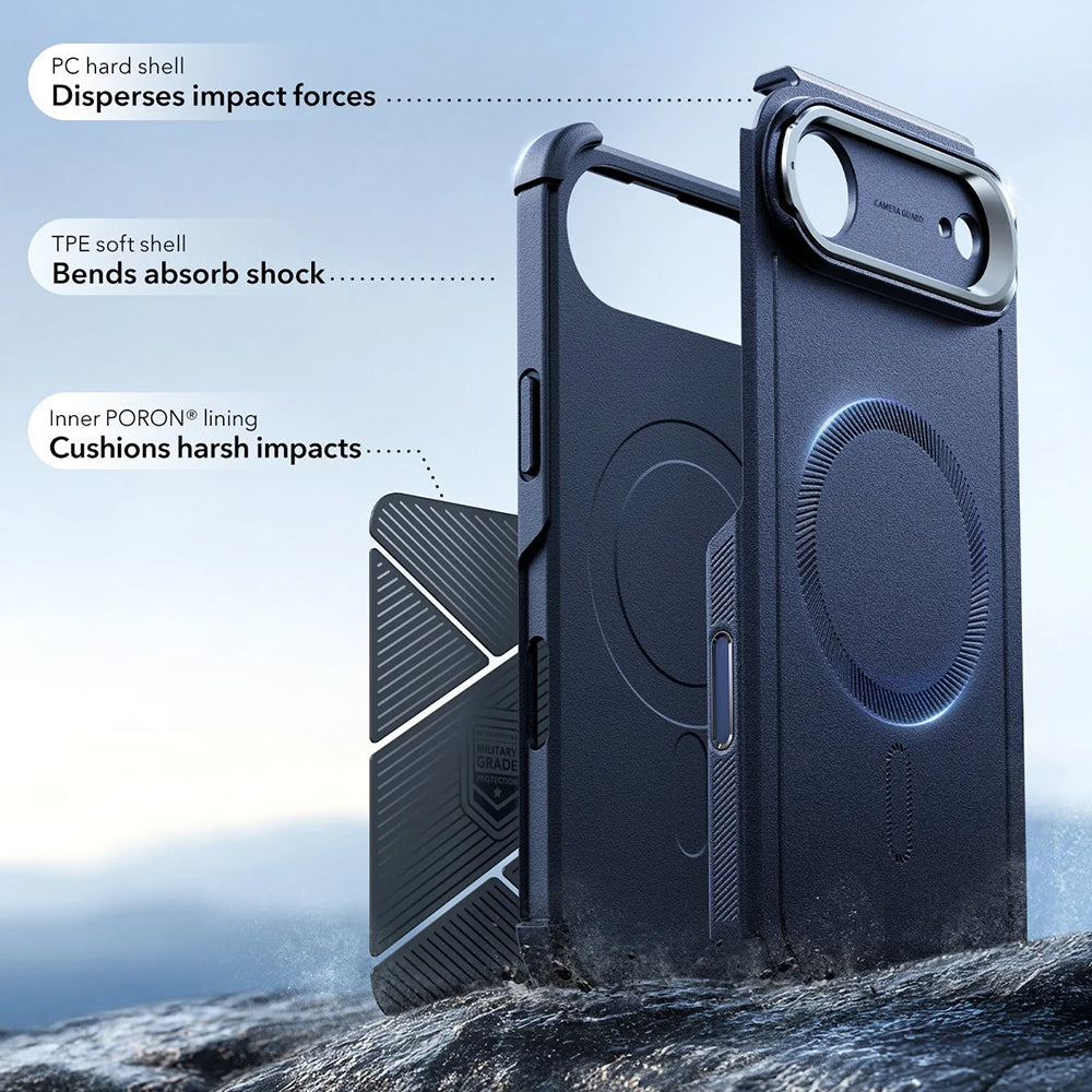 Husa de protectie ESR Cyber Armor Kickstand compatibil cu iPhone 17 Air, Albastru