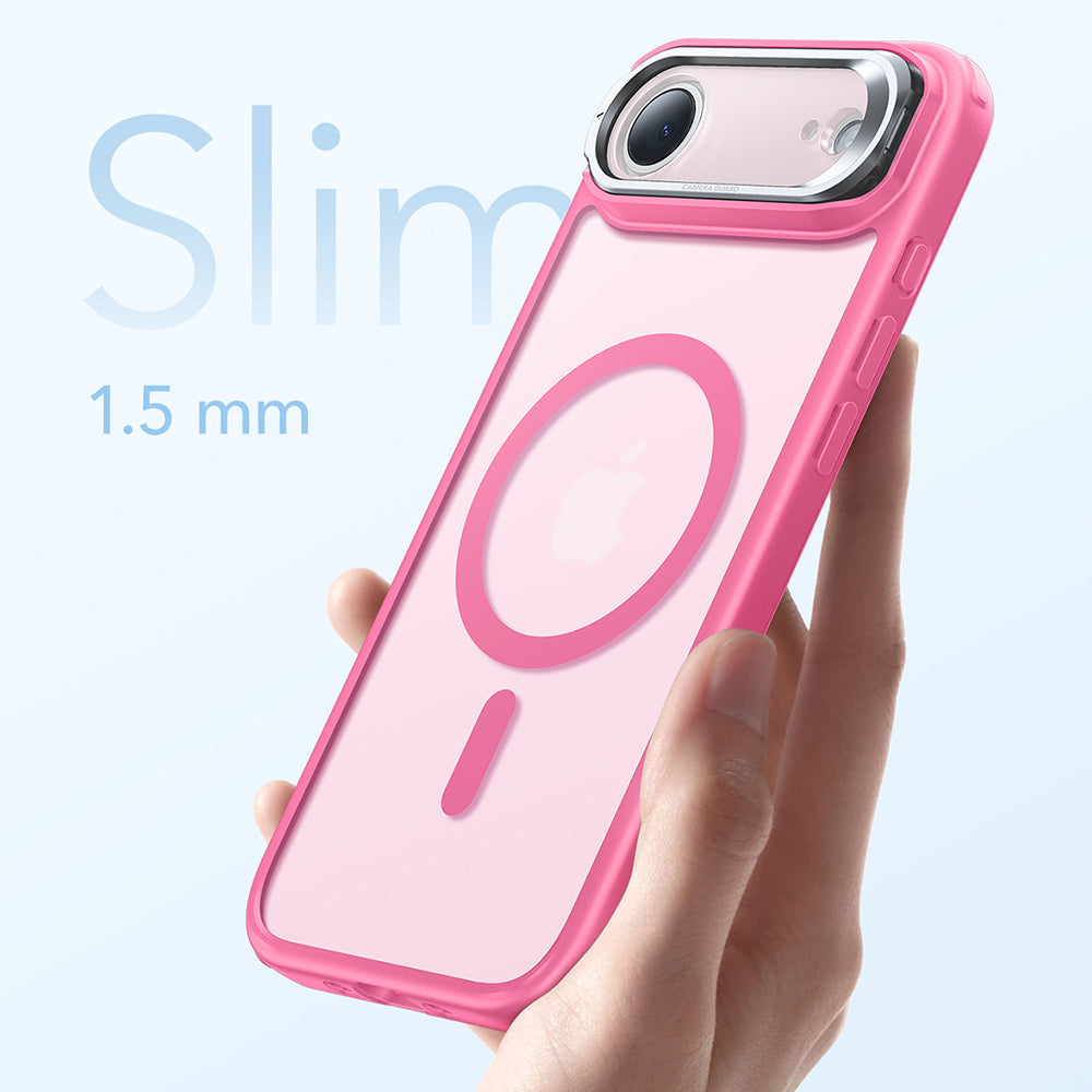 Husa de protectie ESR Classic Hybrid HaloLock Kickstand compatibil cu iPhone 17 Air, Frosted Pink