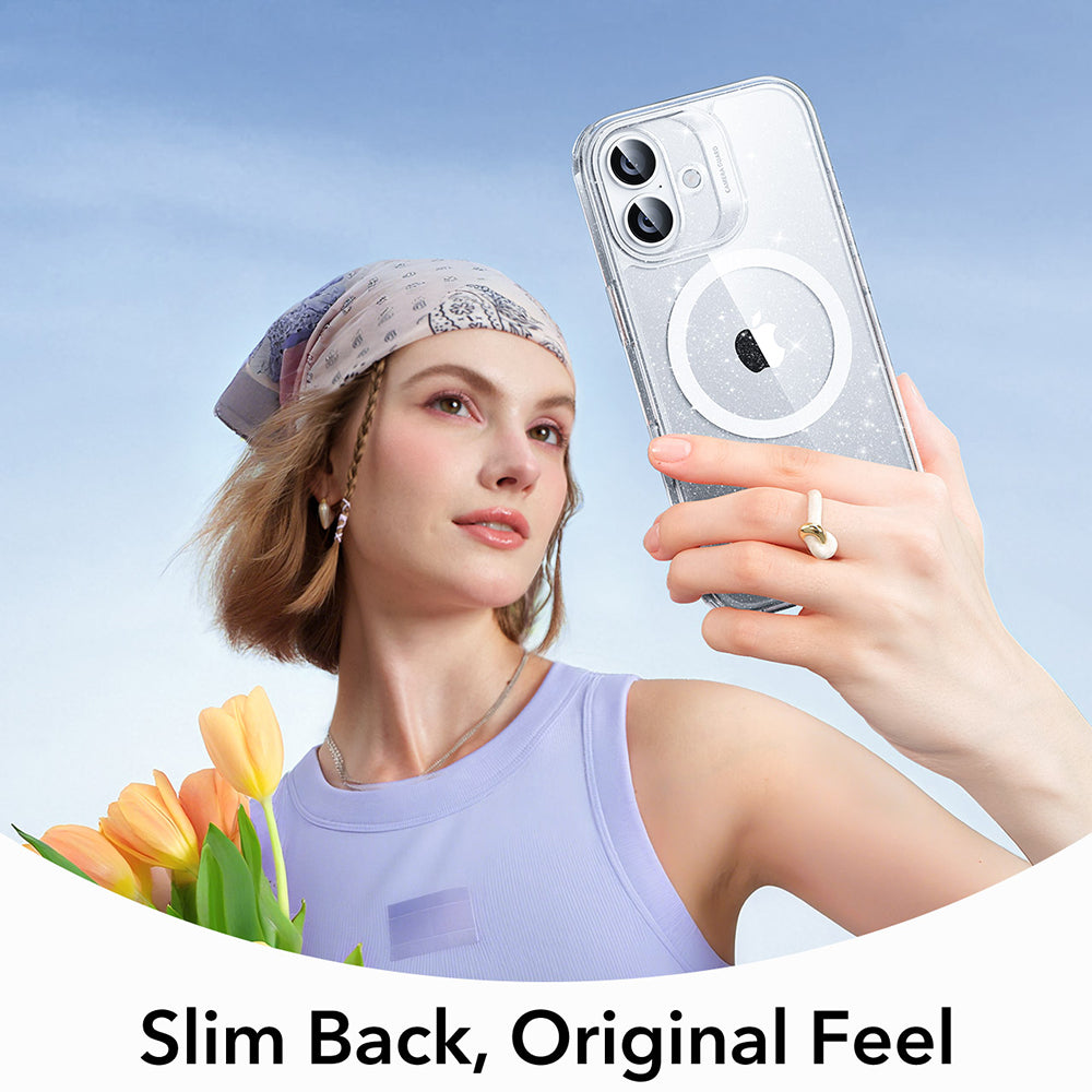 Husa de protectie ESR Classic Hybrid HaloLock compatibil cu iPhone 17, Transparent Shimmer
