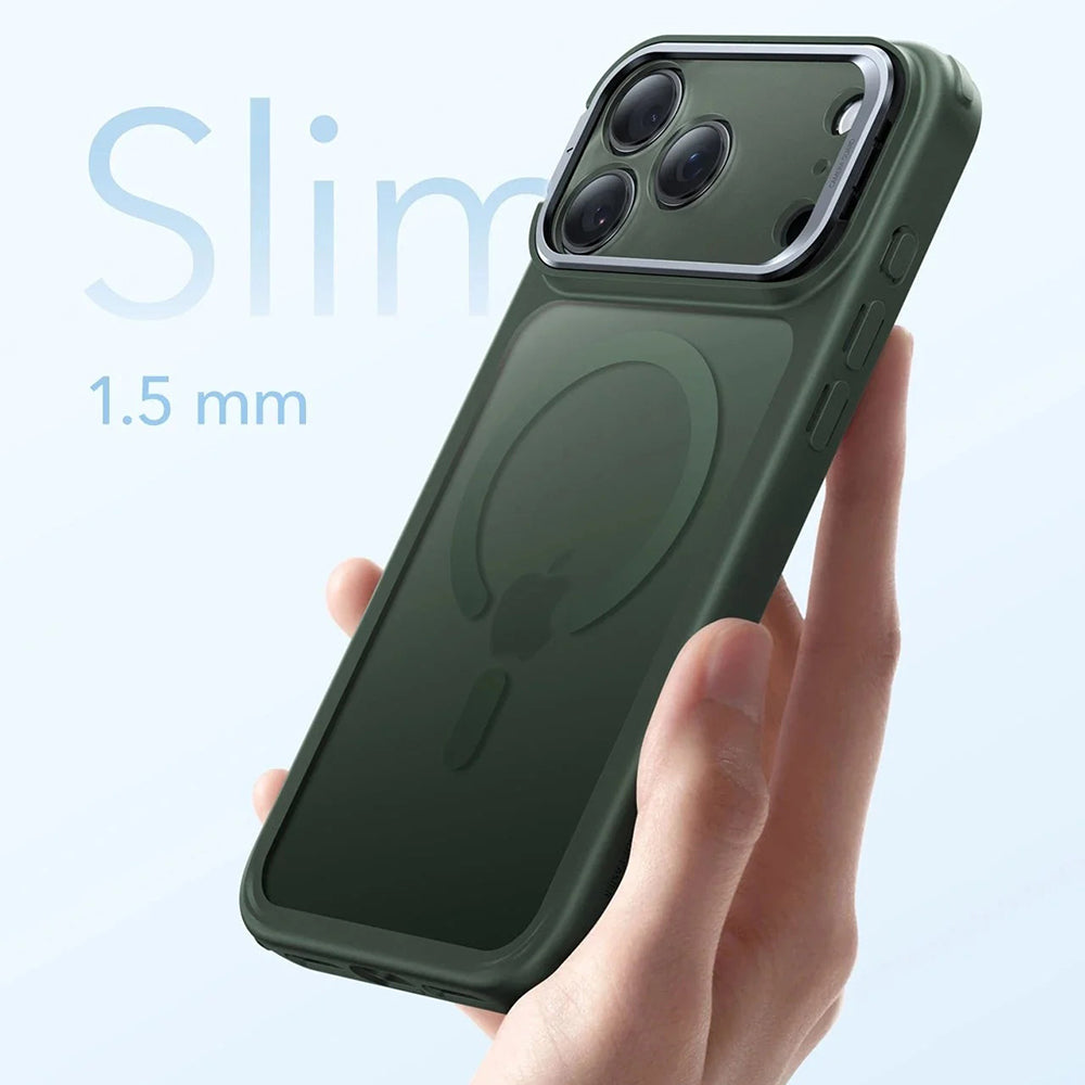 Husa de protectie ESR Classic Hybrid HaloLock Kickstand compatibil cu iPhone 17, Frosted Green