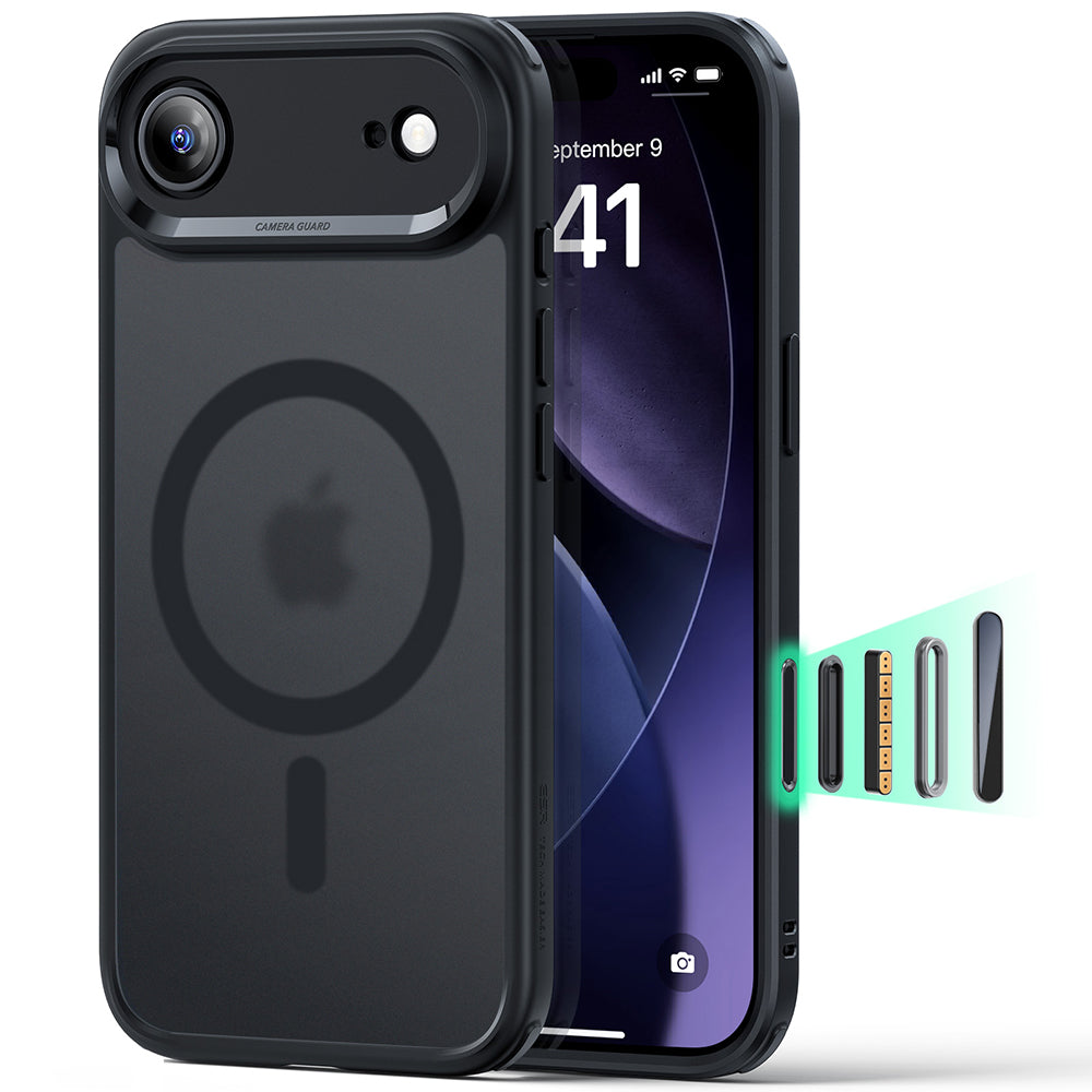 Husa de protectie ESR Classic Hybrid HaloLock compatibil cu iPhone 17 Air, Negru Mat