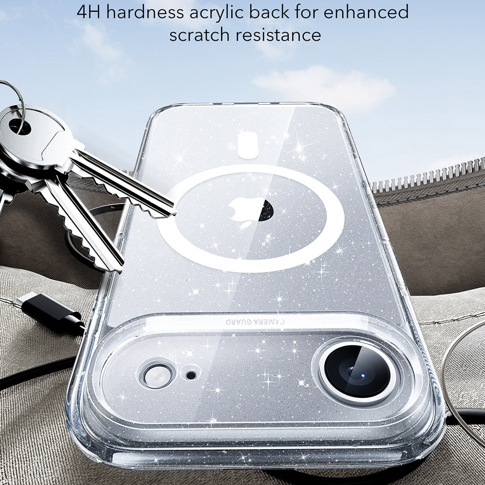 Husa de protectie ESR Classic Hybrid HaloLock compatibil cu iPhone 17 Air, Transparent Shimmer