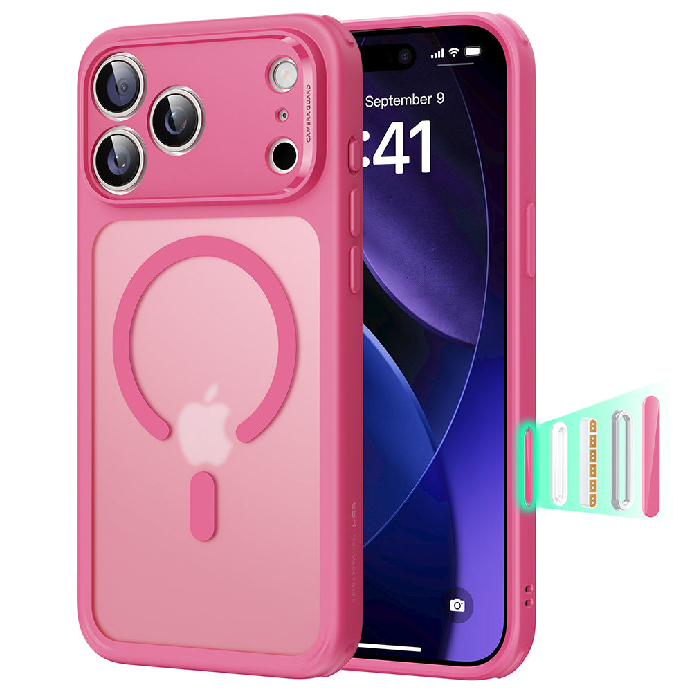 Husa de protectie ESR Classic Hybrid HaloLock compatibil cu iPhone 17 Pro, Frosted Pink