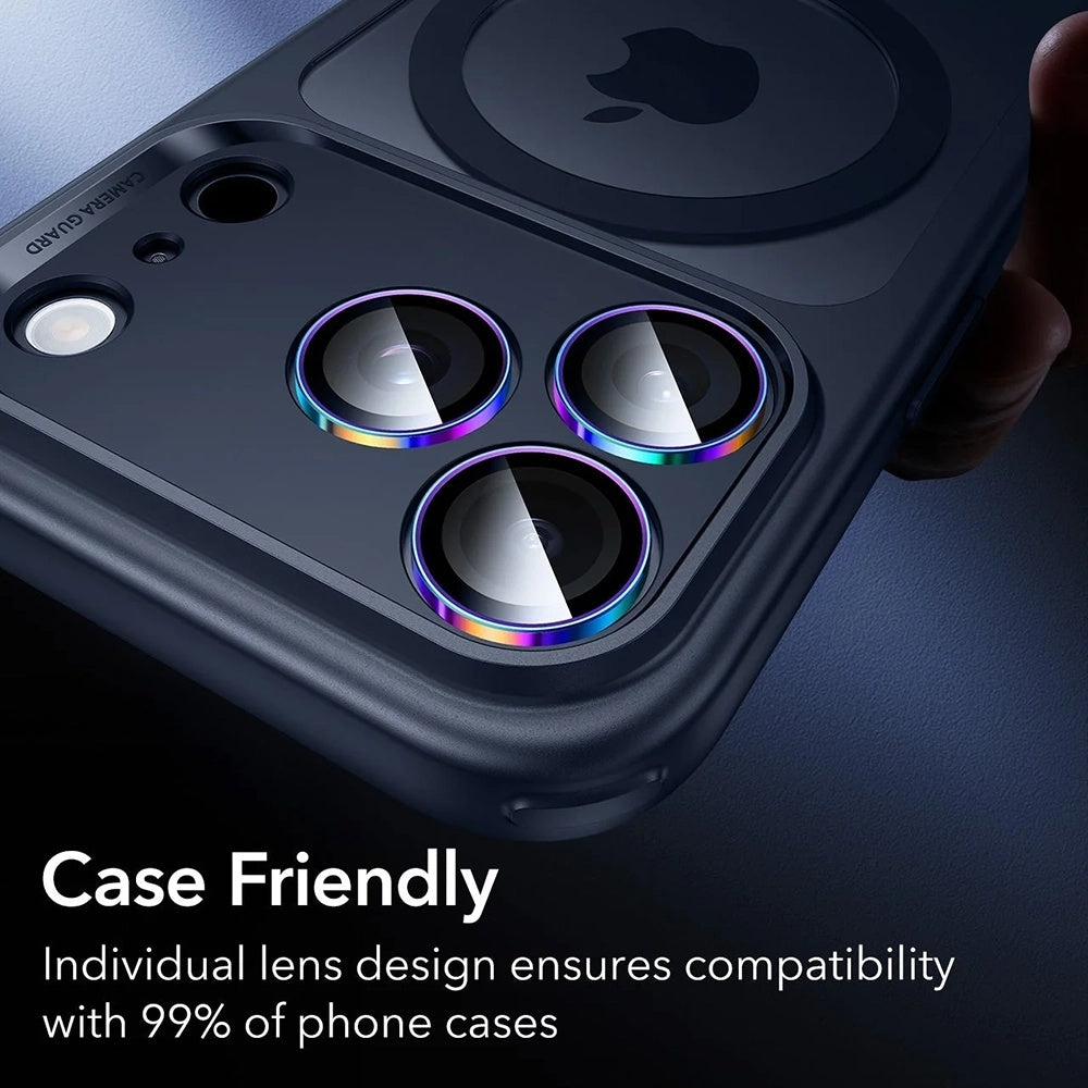 Folie de protectie ESR Armorite Camera Lens Protectors compatibil cu iPhone 14 Pro/Pro Max/15 Pro/Pro Max/16 Pro/16 Pro Max/17 Pro/17 Pro Max, Chromatic