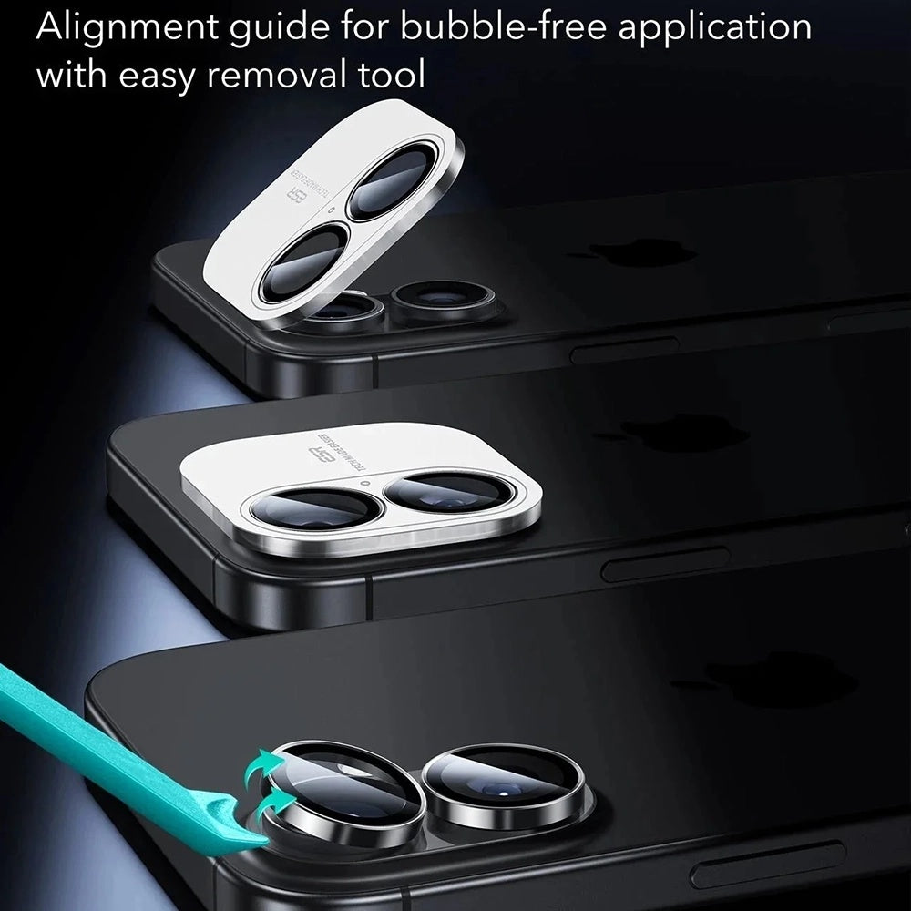 Folie de protectie ESR Armorite Camera Lens Protectors (set de 2) compatibil cu iPhone 16 / iPhone 16 Plus / iPhone 17, Negru
