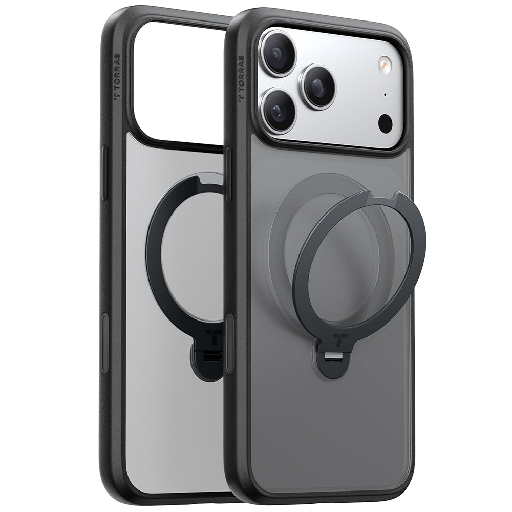 Husa de protectie Torras Ostand Spin MagSafe Series compatibil cu iPhone 17 Pro Max, Negru