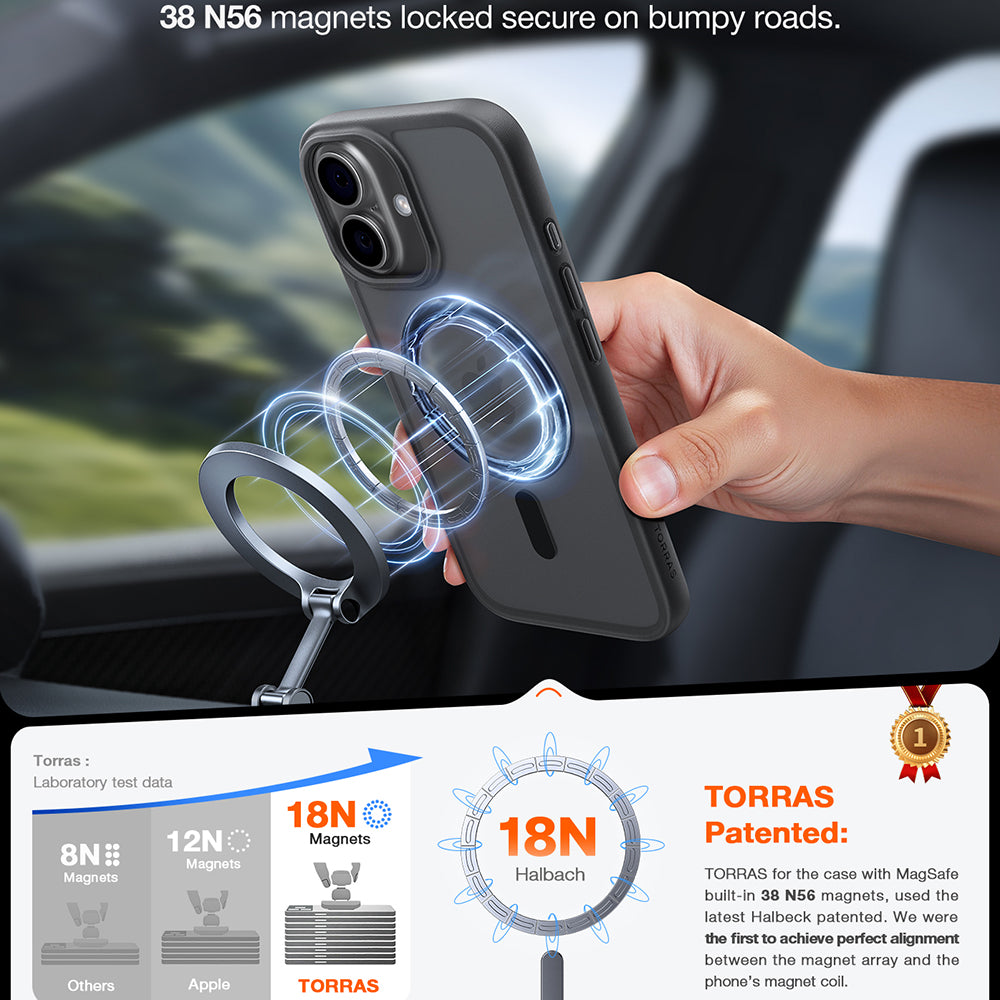 Husa de protectie Torras Guardian Magnetic Series compatibil cu iPhone 17, Negru