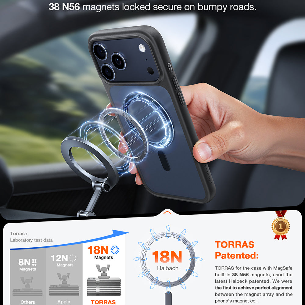 Husa de protectie Torras Guardian Magnetic Series compatibil cu iPhone 17 Pro, Negru