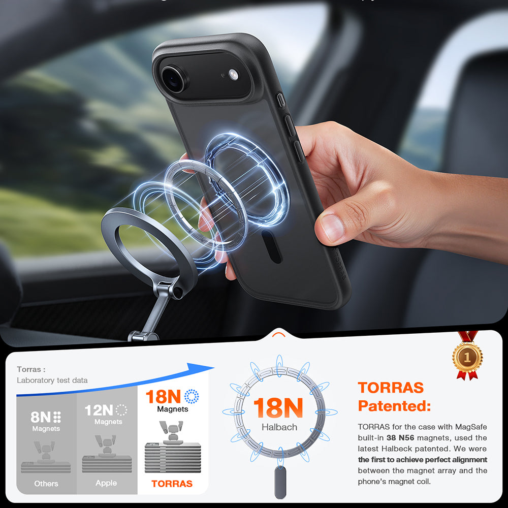 Husa de protectie Torras Guardian Magnetic Series compatibil cu iPhone 17 Air, Negru