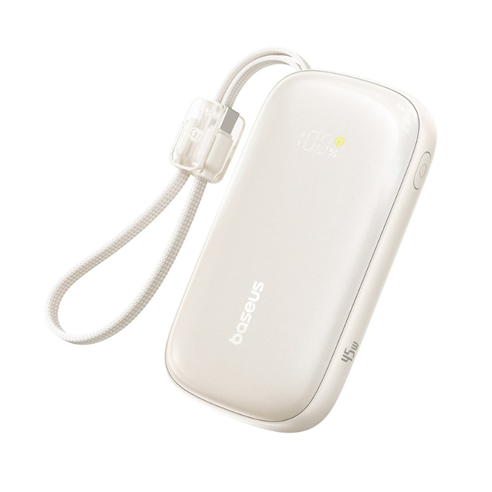 Baterie externa Baseus EnerFill FC21 Qpow 3 Ultra (E0027Q01), Detachable Cable, 10000mAh, 45W, USB, USB-C, Titanium Natural