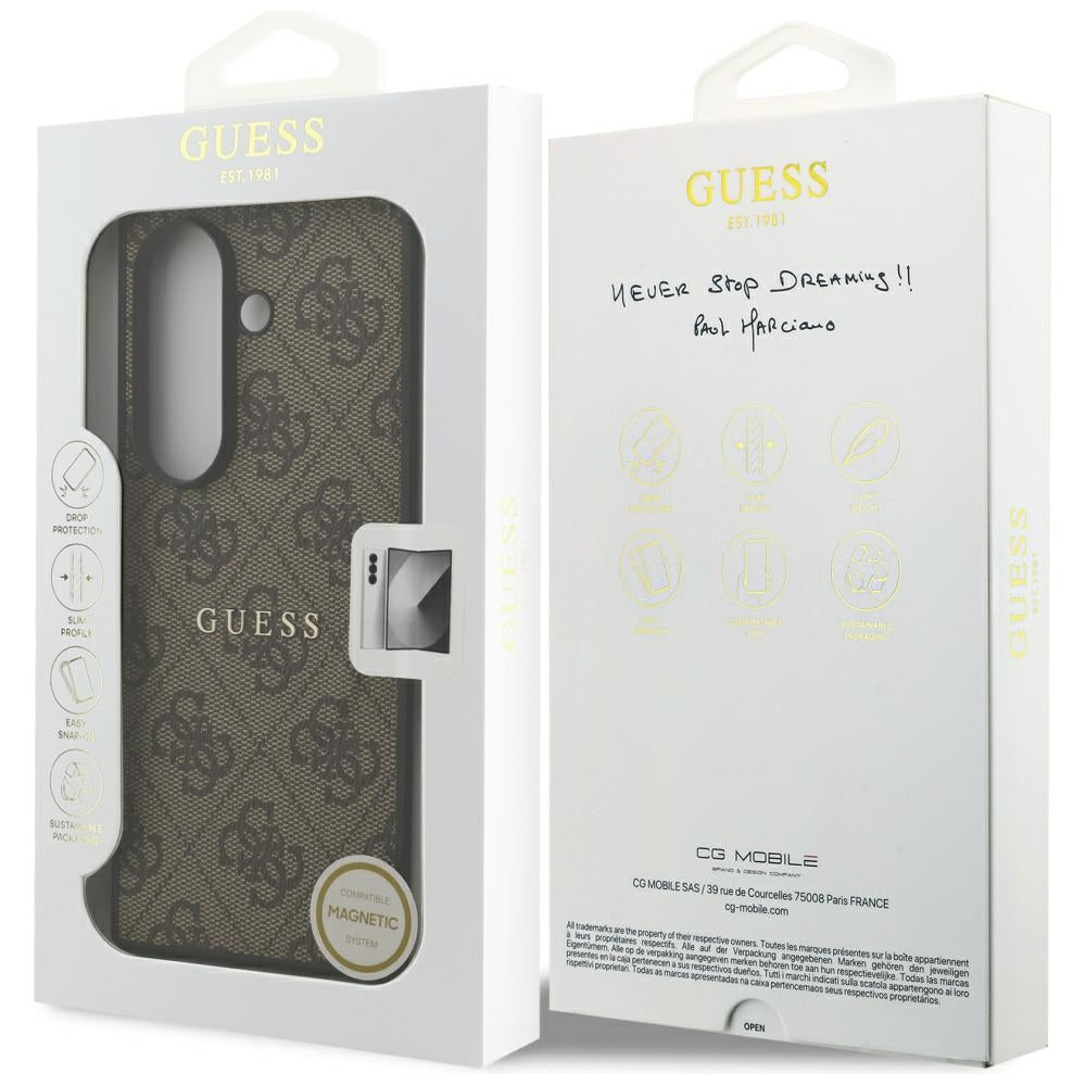 Husa de protectie Guess Hardcase 4G Classic MagSafe (GUHMZFD7P4MSEGCW) compatibil cu Samsung Galaxy Z Fold7, Maro