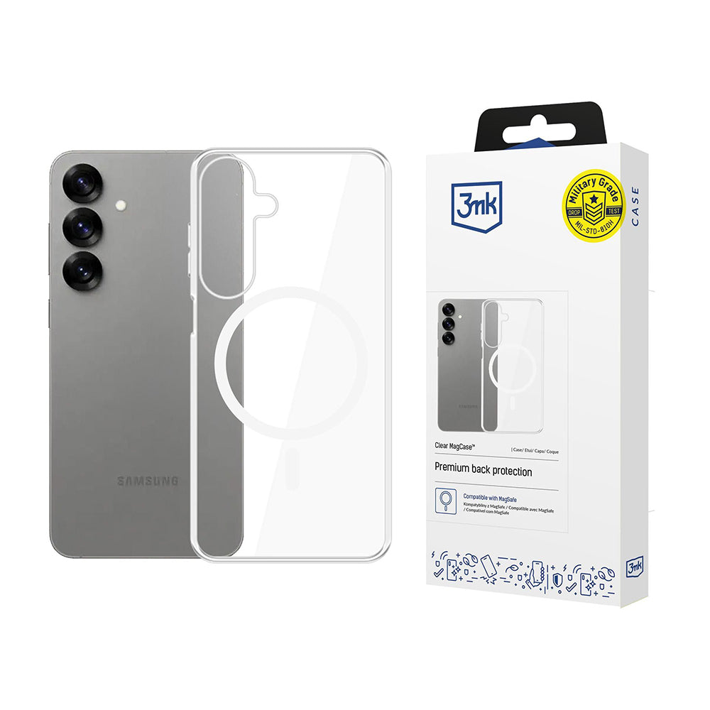 Husa de protectie 3mk Clear MagCase compatibil cu Samsung Galaxy S25, Transparent