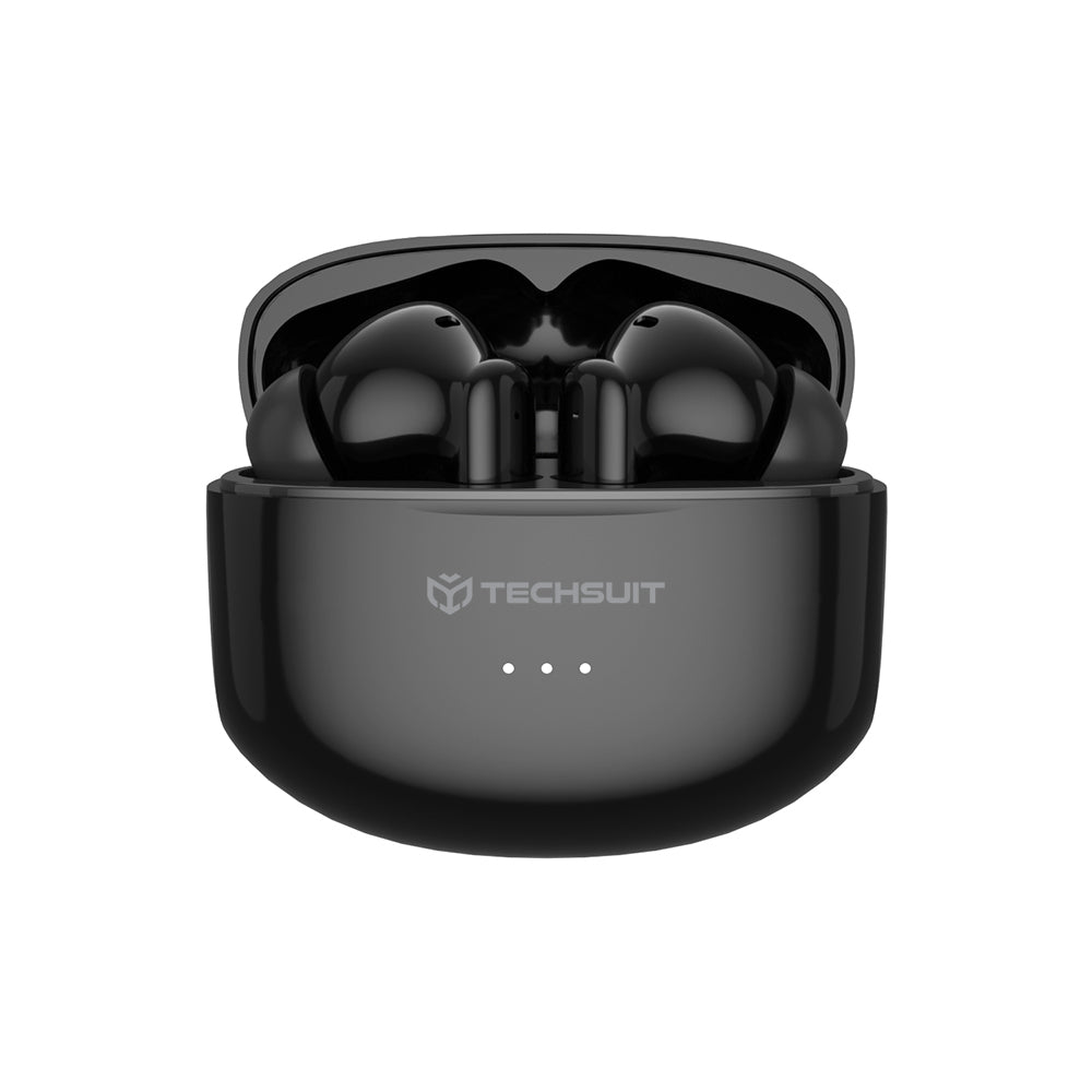 Casti Wireless, In-ear, 300mAh, USB-C, Tehnologie ANC, Control Tactil - Techsuit Audira Pro (CW1) - Black