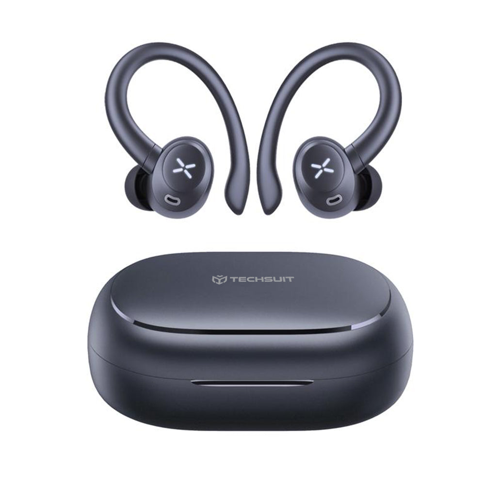 Casti Wireless, In-Ear, BT5.4, 400mAh - Techsuit AirTune 100 (CW4) - Black