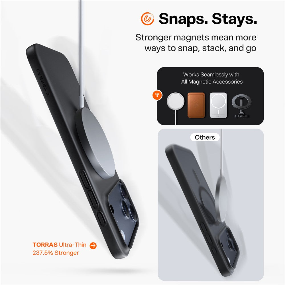 Husa de protectie Torras SlimFit MagSafe Series compatibil cu iPhone 17 Pro Max, Negru
