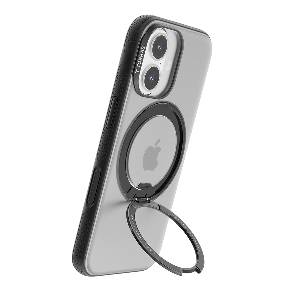 Husa de protectie Torras Ostand R Fitness Series compatibil cu iPhone 17, Transparent