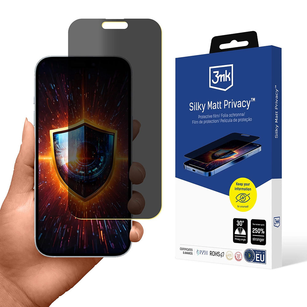Folie de protectie 3mk Silky Matt compatibil cu iPhone 17 Pro, Privacy