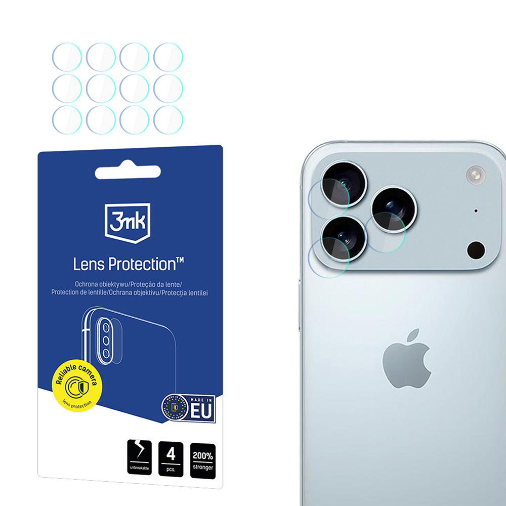 Folie de protectie 3mk Lens Protection (set de 4) compatibil cu iPhone 17 Pro Max, Transparent