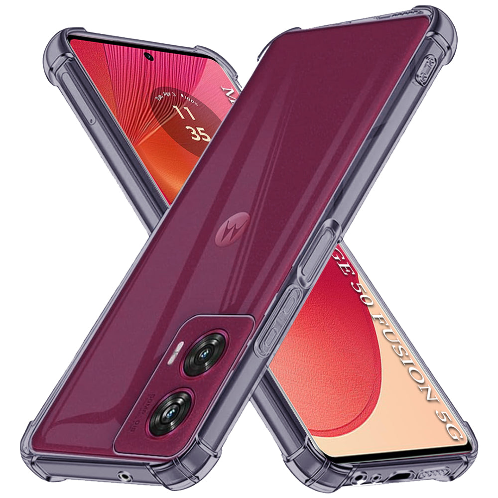 Husa de protectie Techsuit Shockproof Clear Silicone compatibil cu Motorola Edge 50 Fusion, Negru Fumuriu