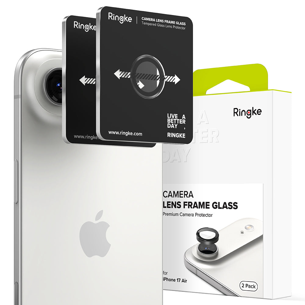 Folie de protectie Ringke Camera Lens Frame Glass (set de 2) compatibil cu iPhone 17 Air, Negru