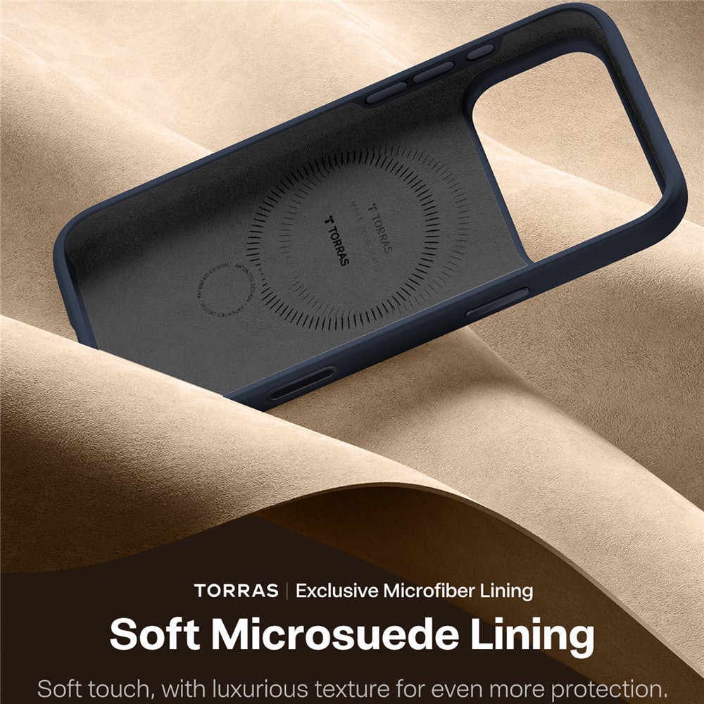 Husa de protectie Torras QPRO Silicone compatibil cu iPhone 17 Pro Max, Albastru