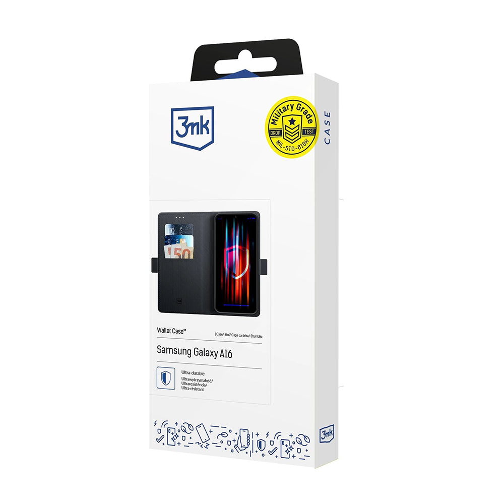 Husa de protectie 3mk Wallet compatibil cu Samsung Galaxy A16 4G / A16 5G, Negru